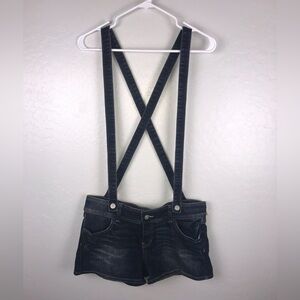Love Culture Dark Blue Denim Short Overalls